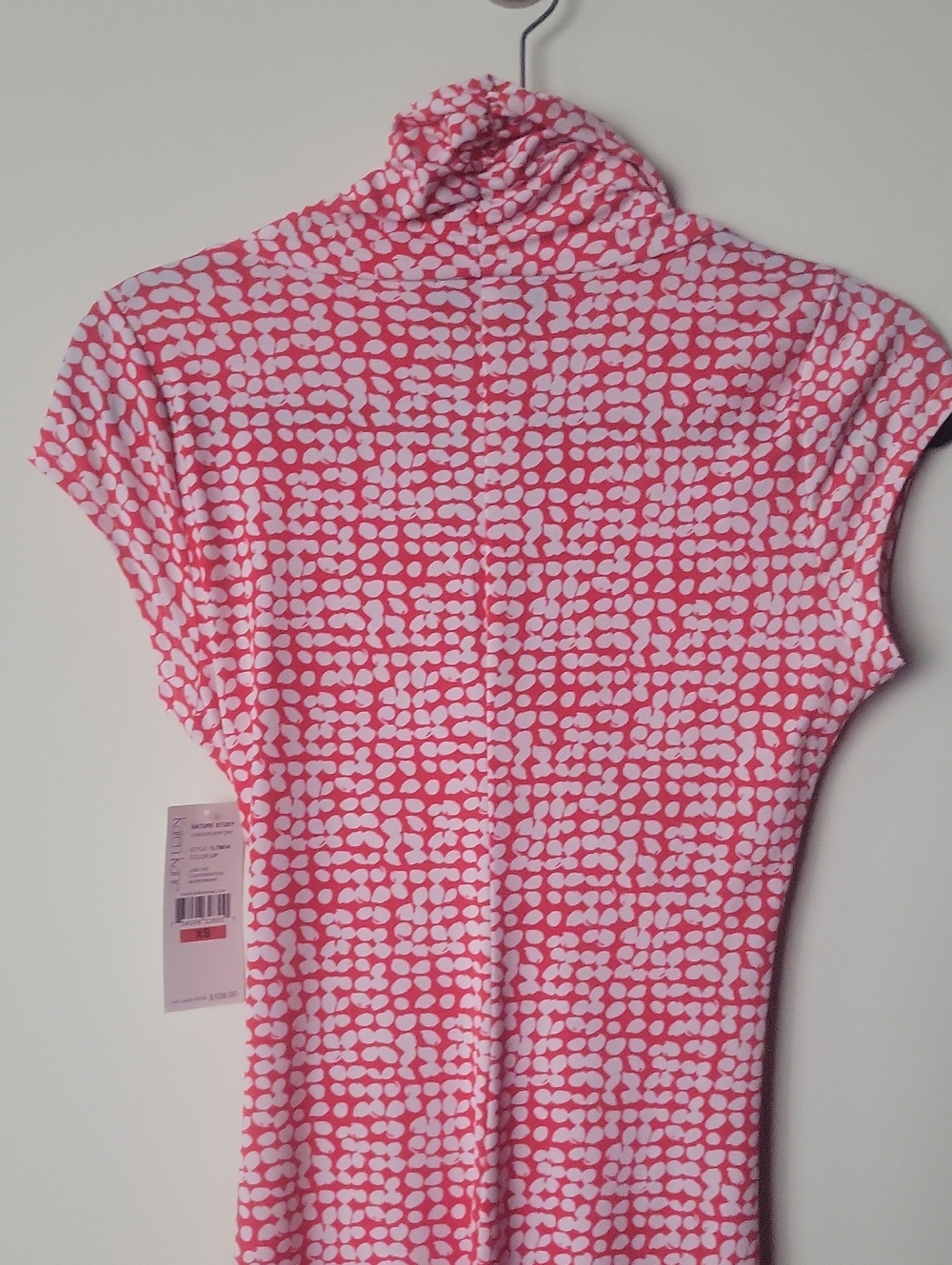 NWT Karen Kane Red Faux Wrap Dress Work Office Modest Cocktail Stretch Floral XS - Picture 9 of 12